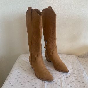 Dolce Vita Knee High Leather Cowboy Boots